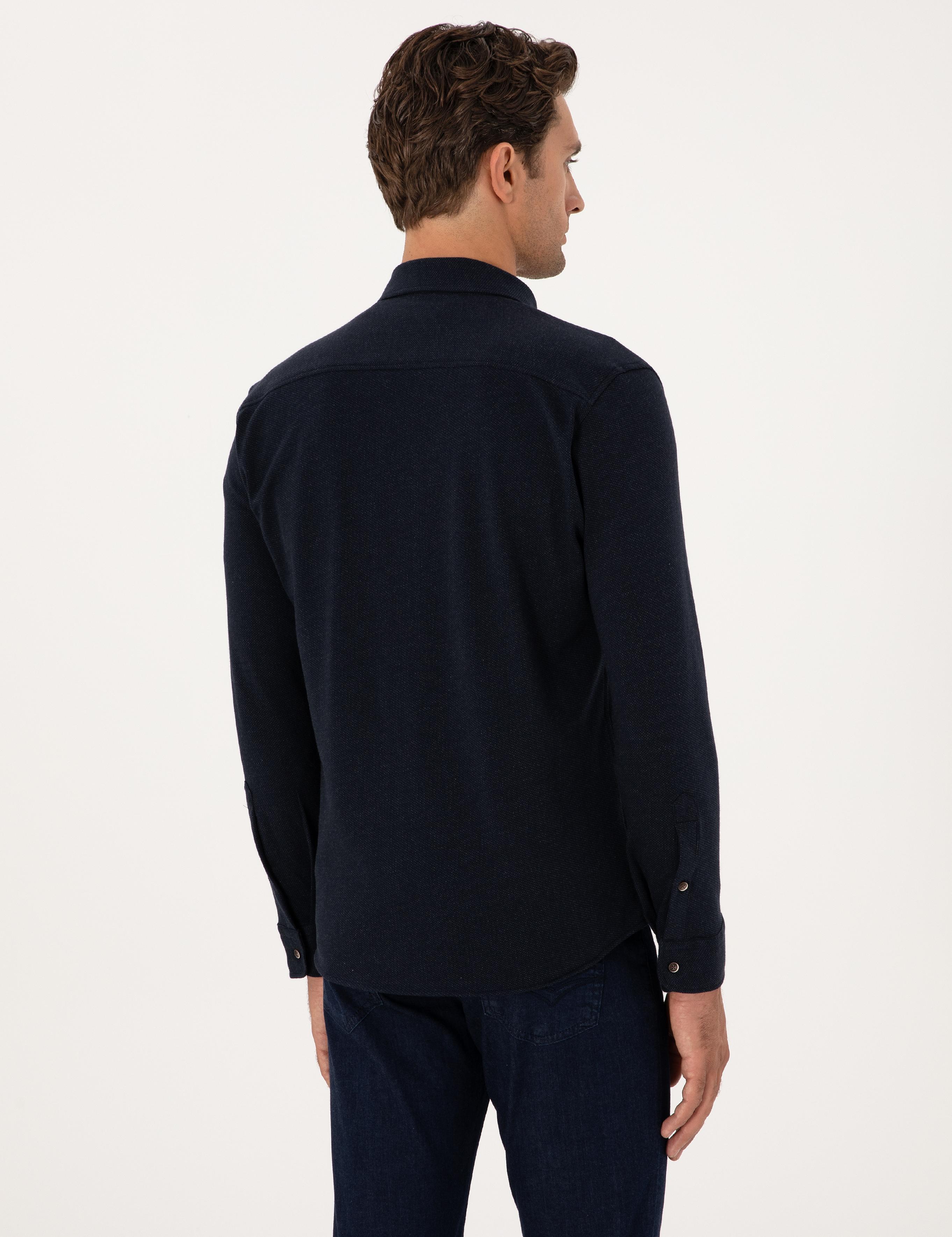 Lacivert Slim Fit Uzun Kollu Gömlek - 50291902007