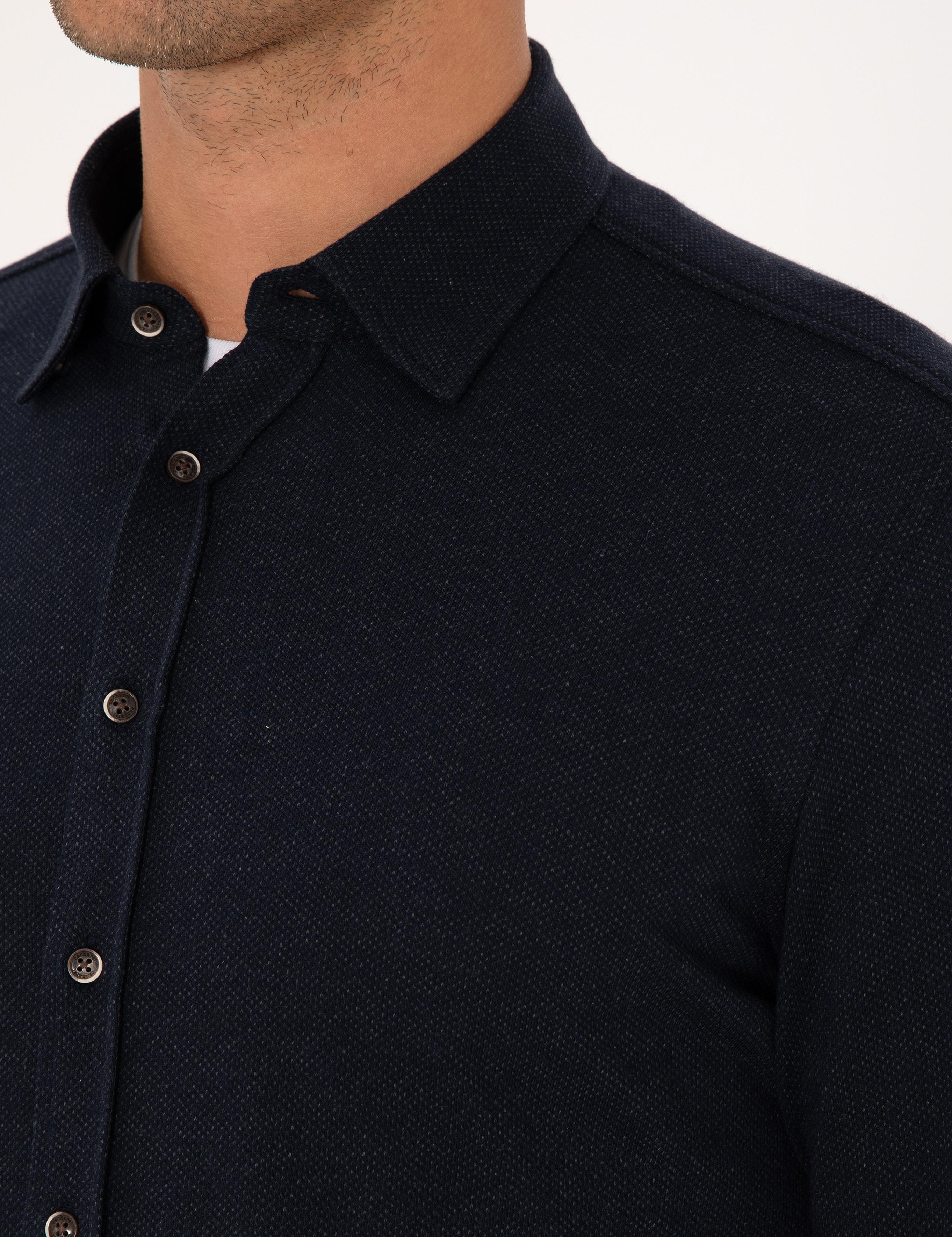 Lacivert Slim Fit Uzun Kollu Gömlek - 50291902007