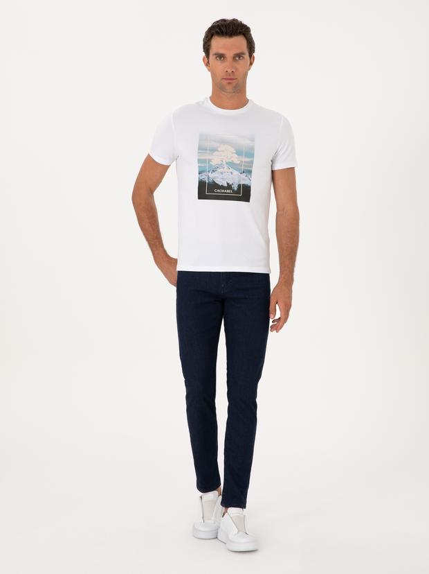 Lacivert Slim Fit Pamuk Karışımlı Jean Pantolon