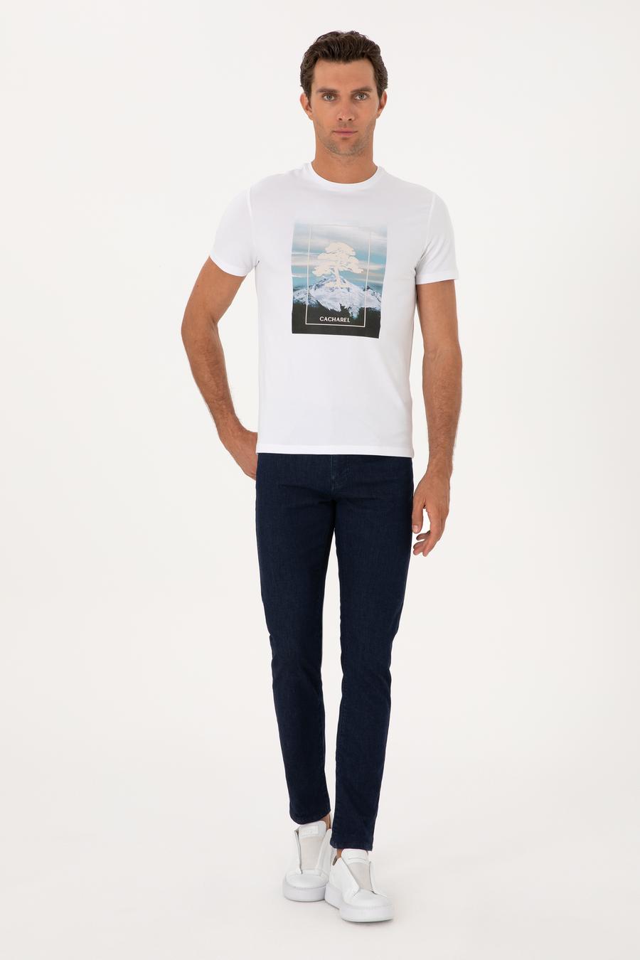 Lacivert Slim Fit Pamuk Karışımlı Jean Pantolon - 50305763002