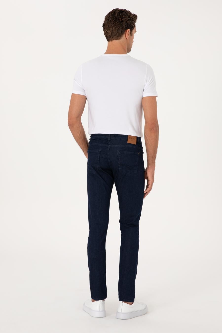 Lacivert Slim Fit Pamuk Karışımlı Jean Pantolon - 50305763002
