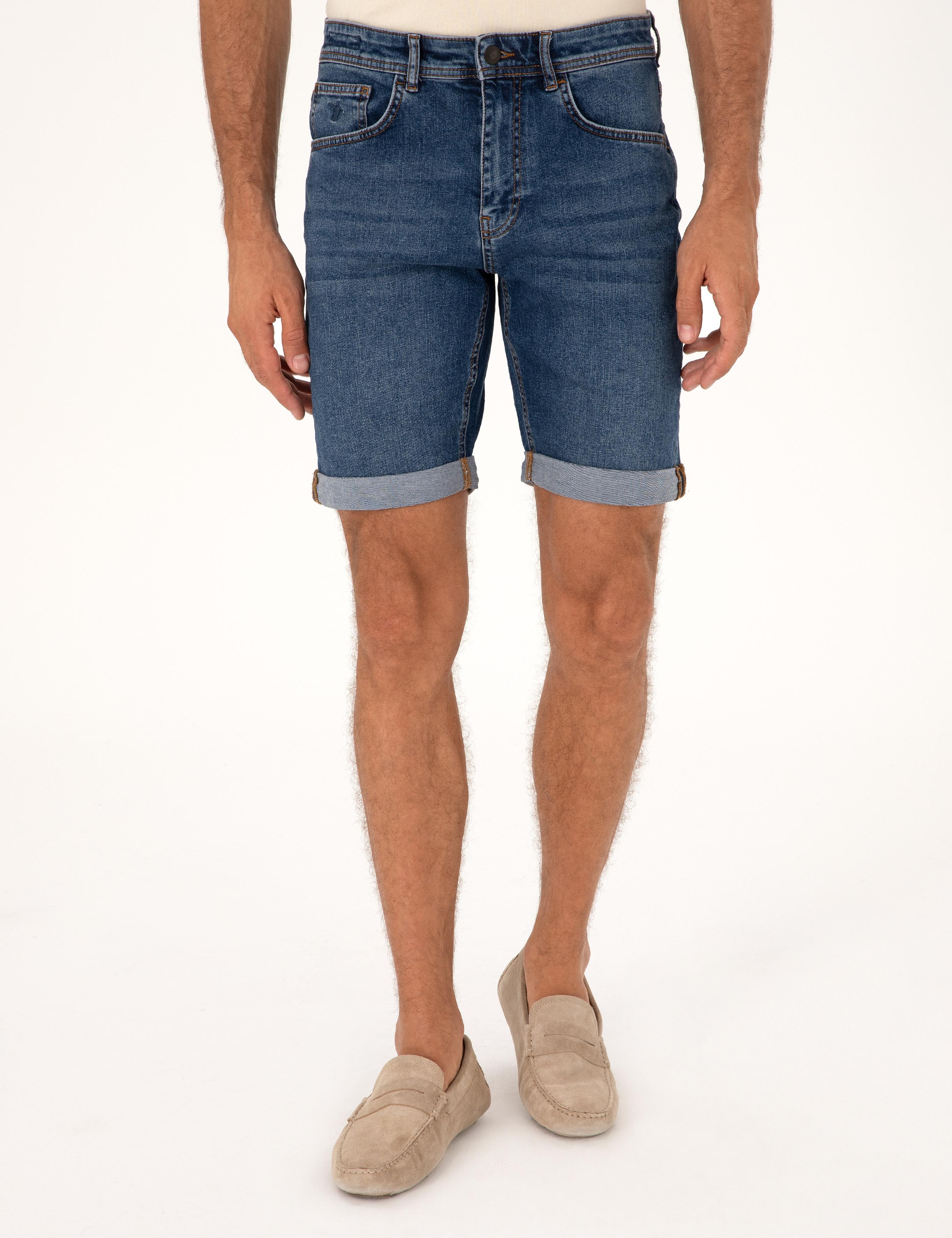 Açık Mavi Regular Fit Jean Şort - 50268698113