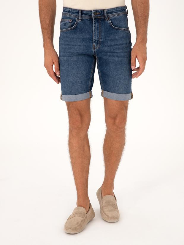 Açık Mavi Regular Fit Jean Şort