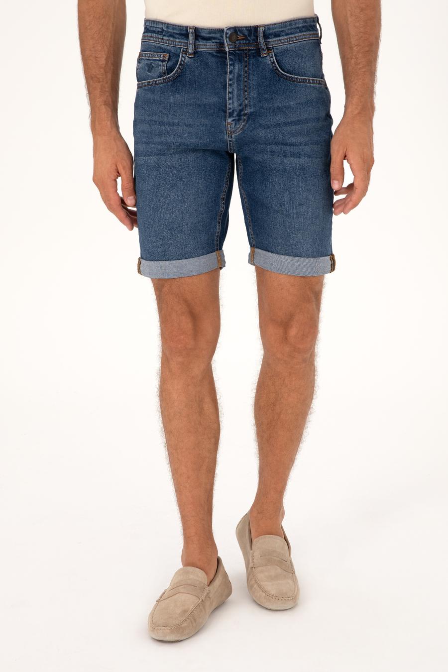 Açık Mavi Regular Fit Jean Şort - 50268698113