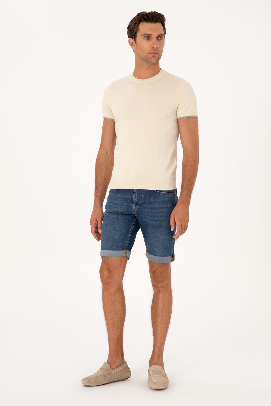 Açık Mavi Regular Fit Jean Şort - 50268698113