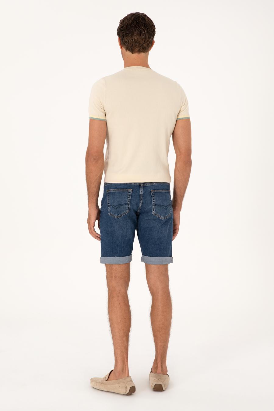 Açık Mavi Regular Fit Jean Şort - 50268698113