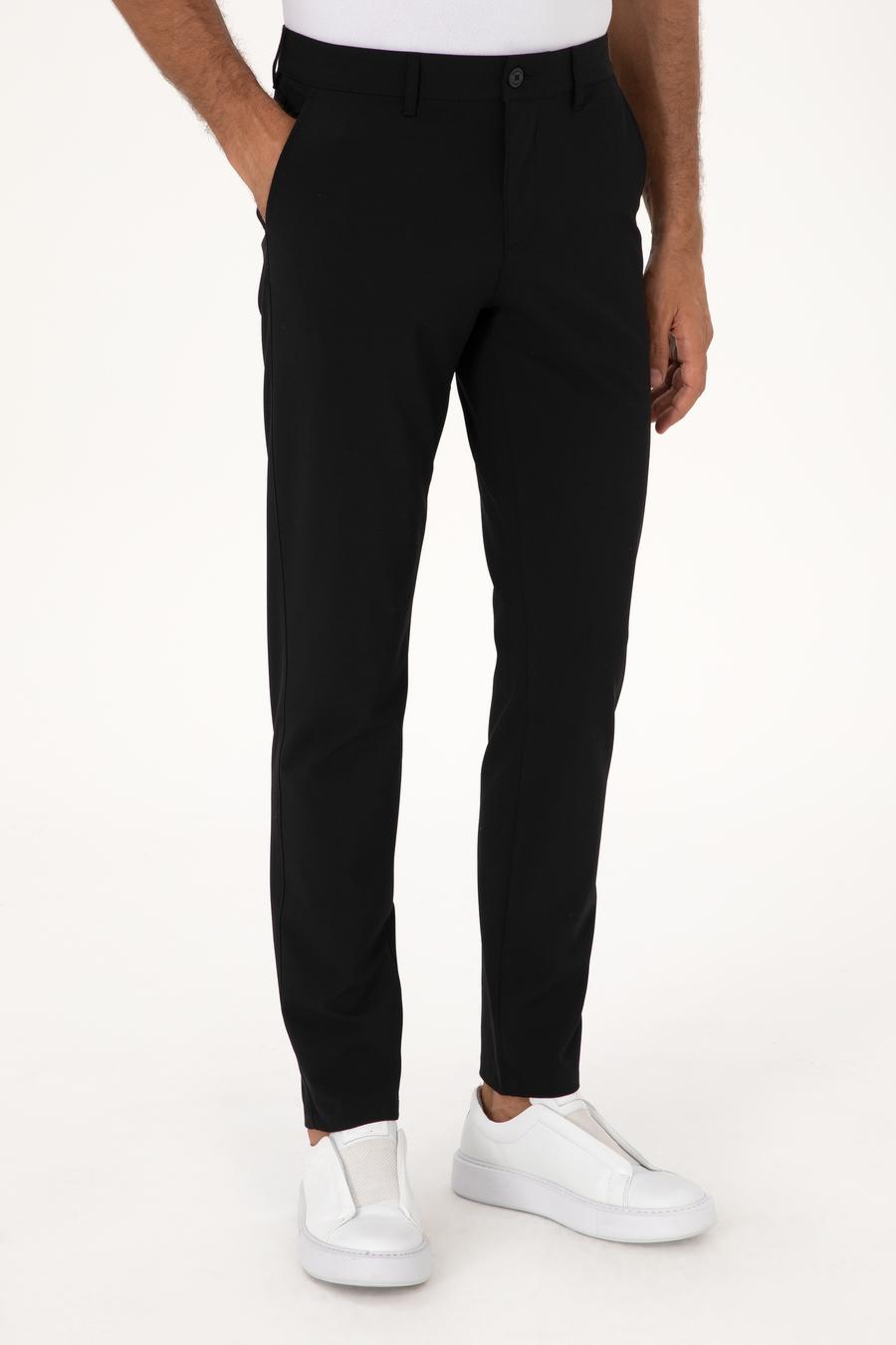 Siyah Slim Fit Kanvas Pantolon - 50304090088