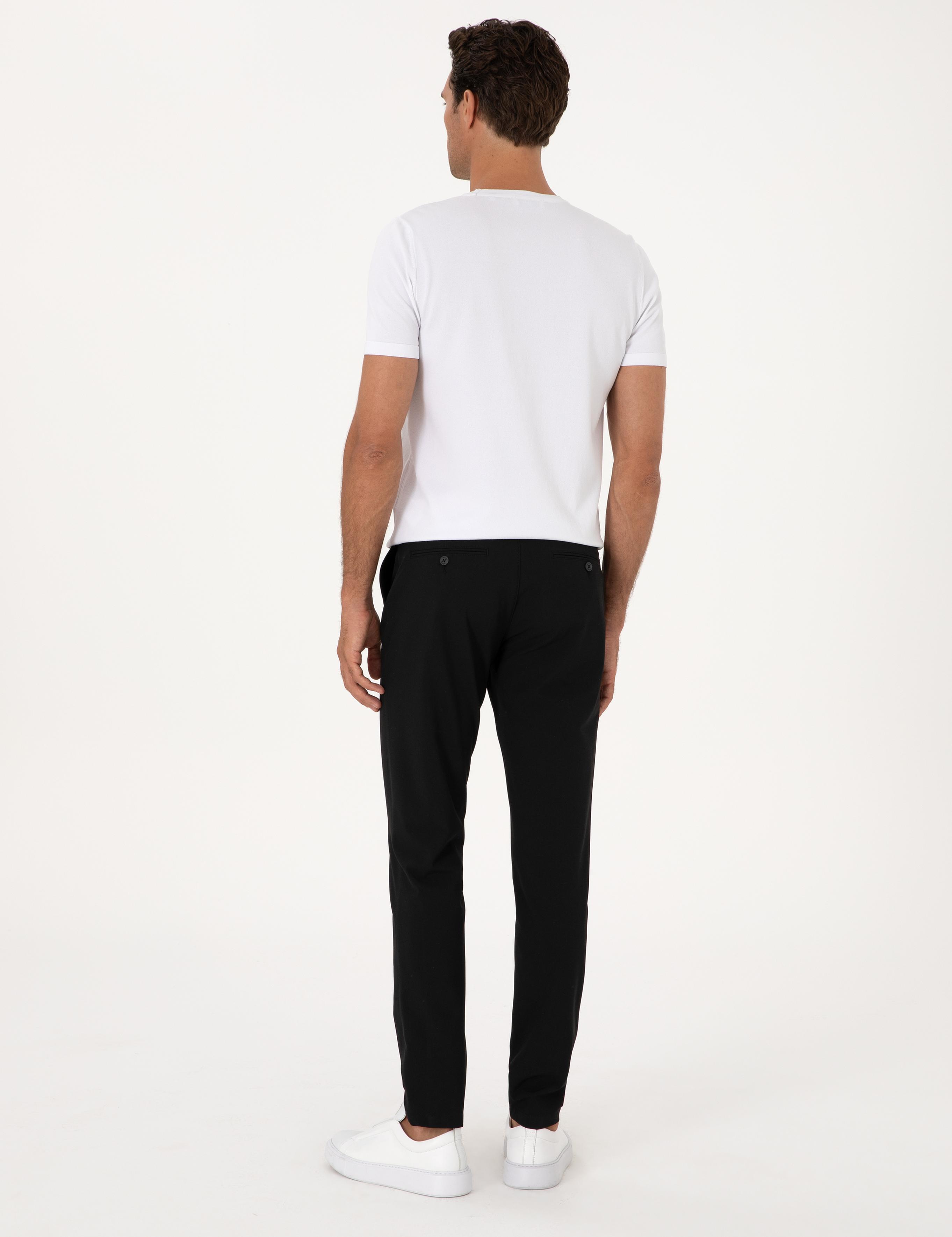Siyah Slim Fit Kanvas Pantolon - 50304090088