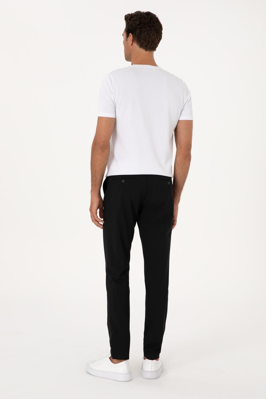 Siyah Slim Fit Kanvas Pantolon - 50304090088