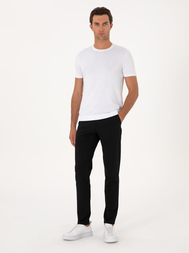 Siyah Slim Fit Kanvas Pantolon