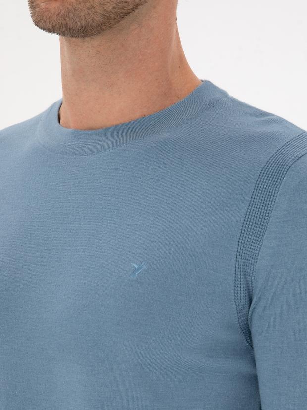 Mavi Slim Fit Bisiklet Yaka Triko Kazak
