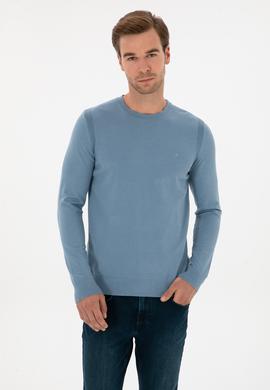 Mavi Slim Fit Bisiklet Yaka Triko Kazak