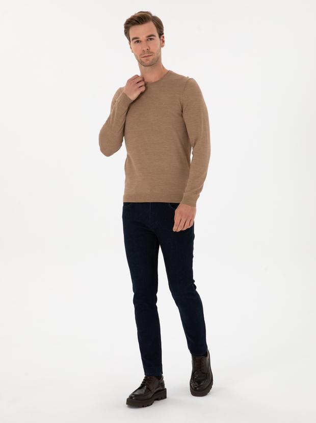 Lacivert Slim Fit Pamuk Karışımlı Jean Pantolon