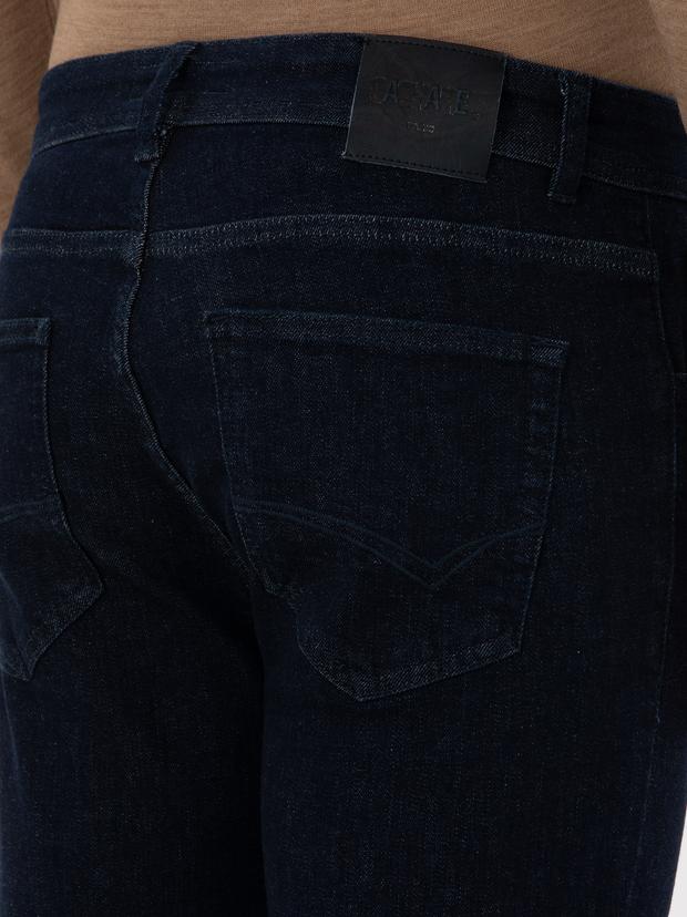 Lacivert Slim Fit Pamuk Karışımlı Jean Pantolon