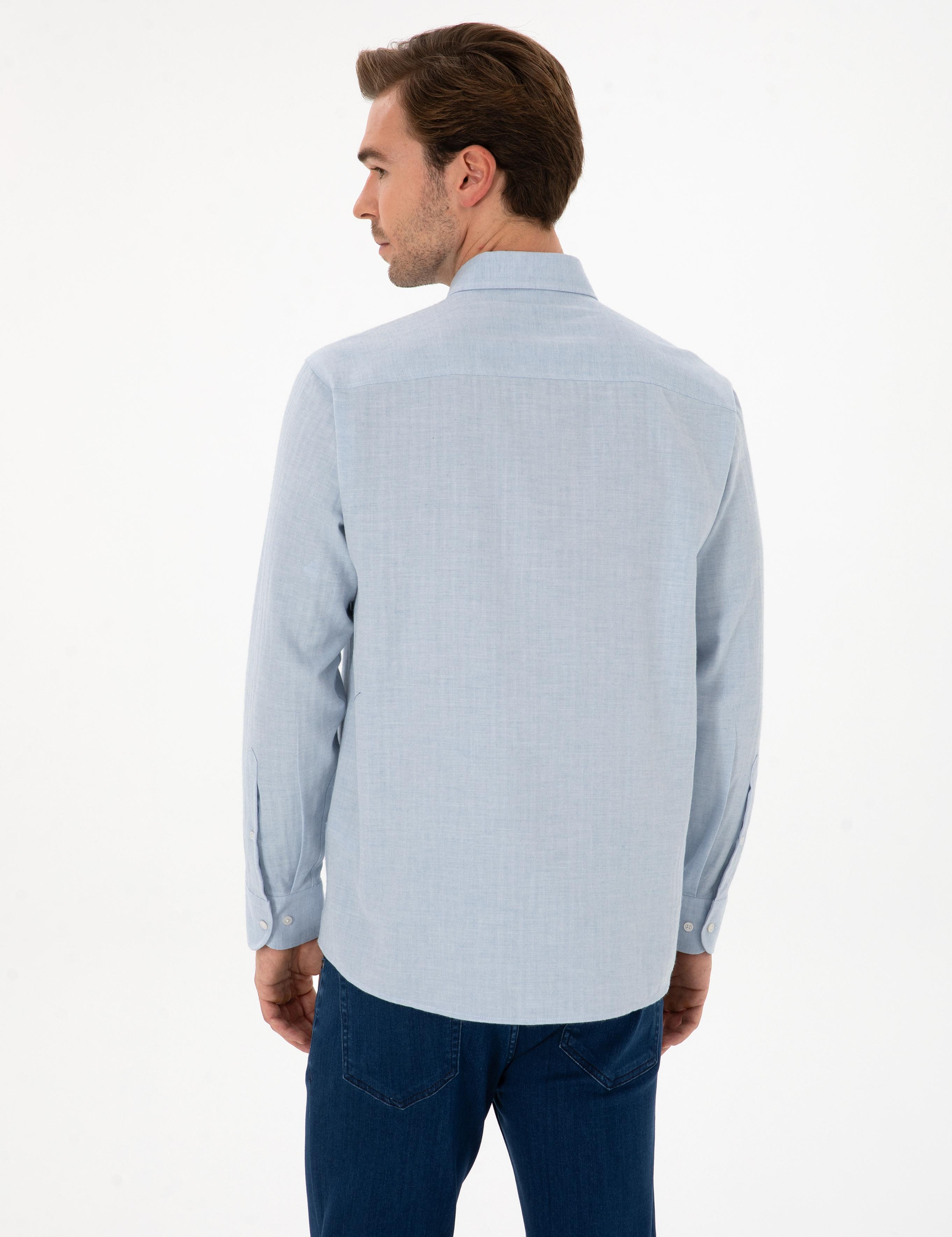 Açık Mavi Slim Fit % 100 Pamuk Gömlek - 50310522054