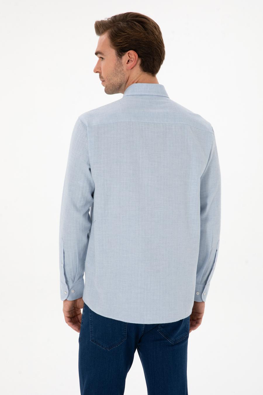 Açık Mavi Slim Fit % 100 Pamuk Gömlek - 50310522054