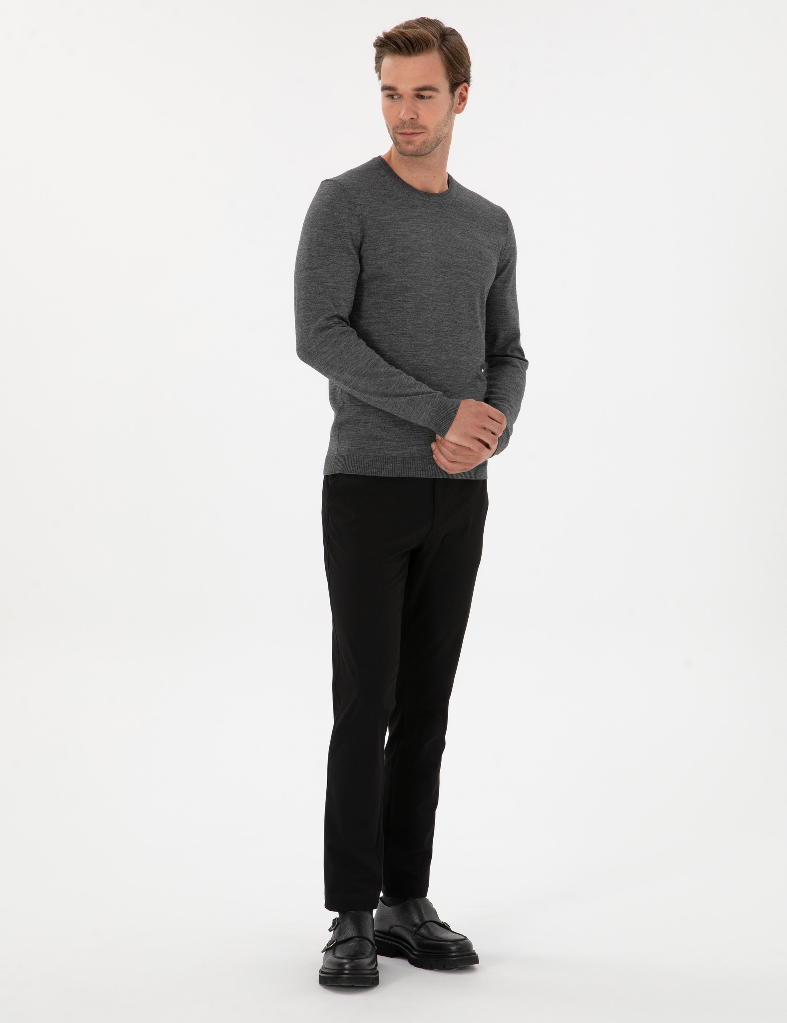 Siyah Slim Fit Kanvas Pantolon - 50314091078