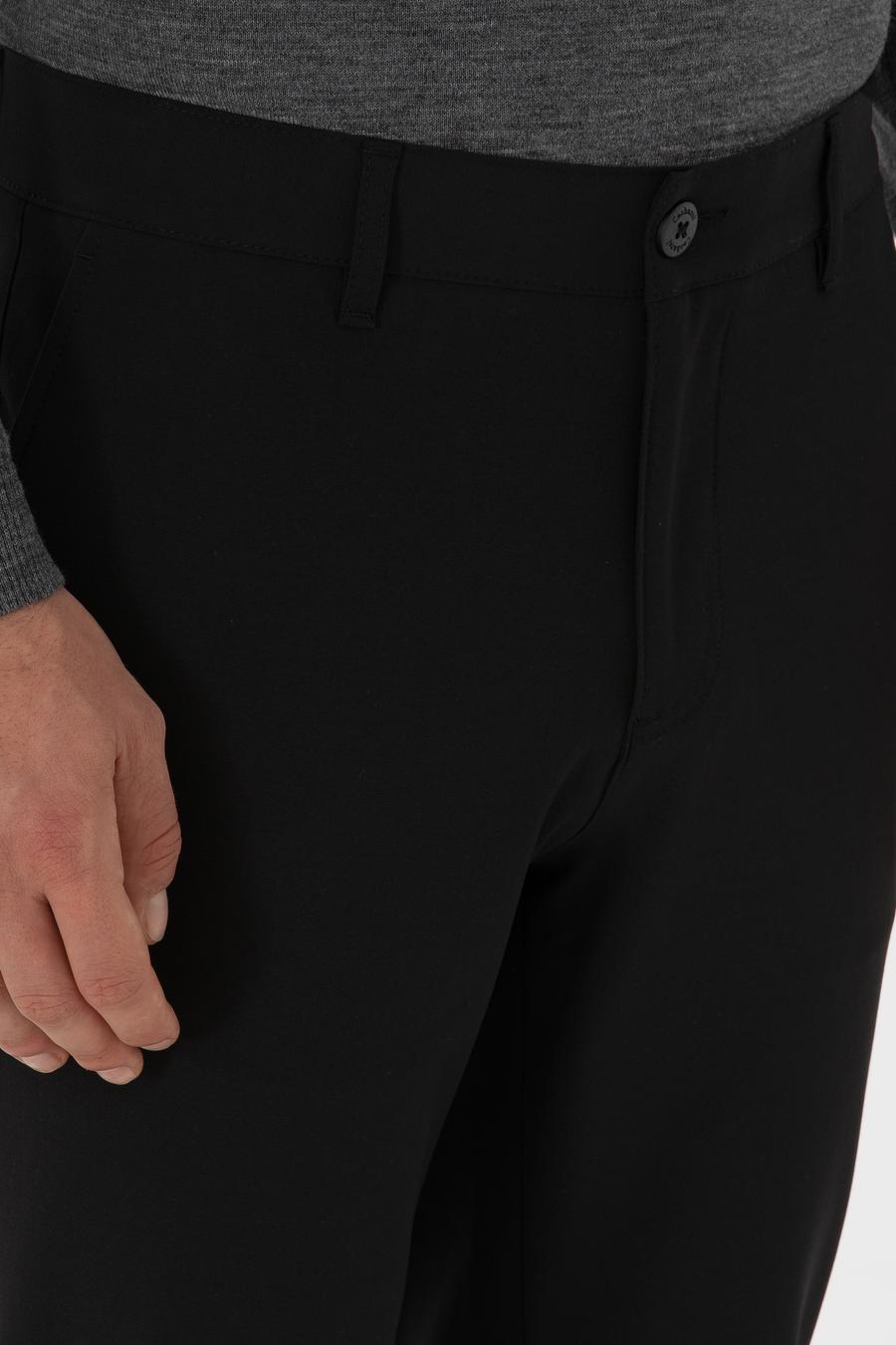 Siyah Slim Fit Kanvas Pantolon - 50314091078