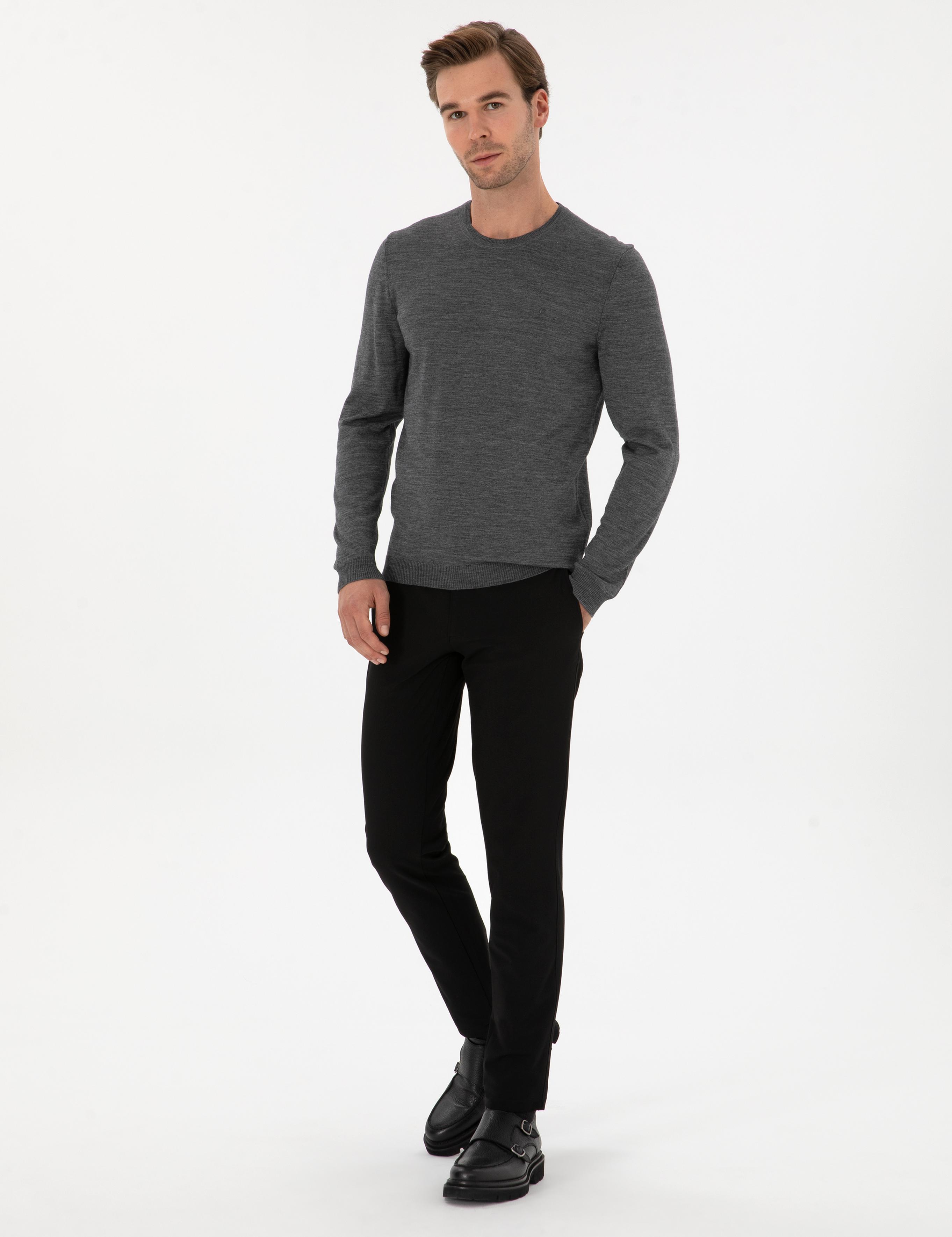 Siyah Slim Fit Kanvas Pantolon - 50314091078
