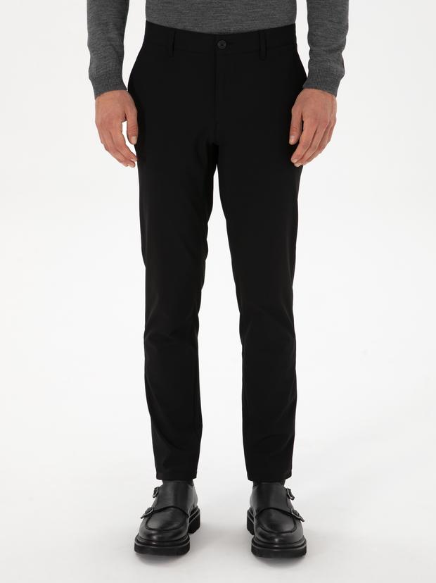 Siyah Slim Fit Kanvas Pantolon