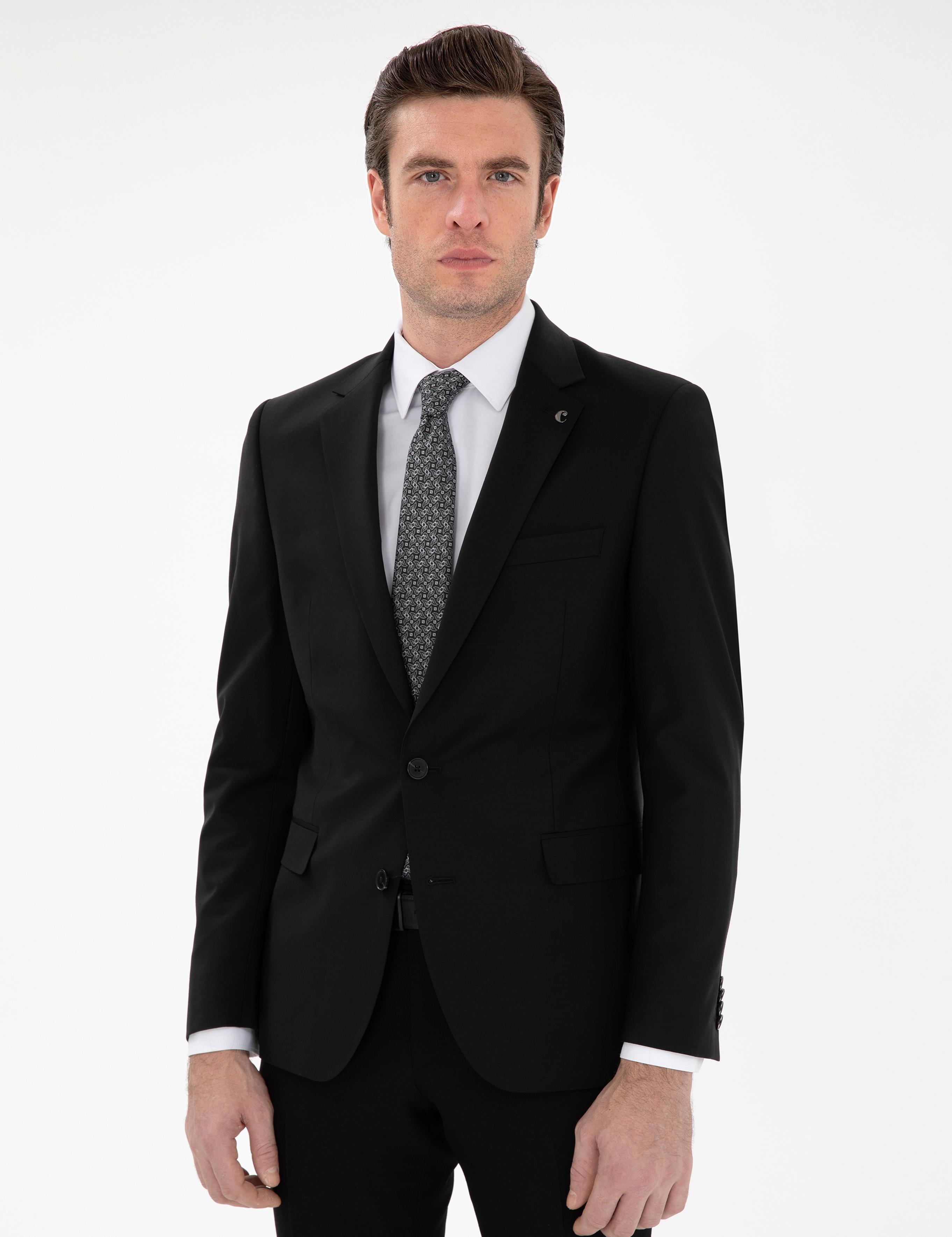 Siyah Slim Fit Ceket - 50270131035