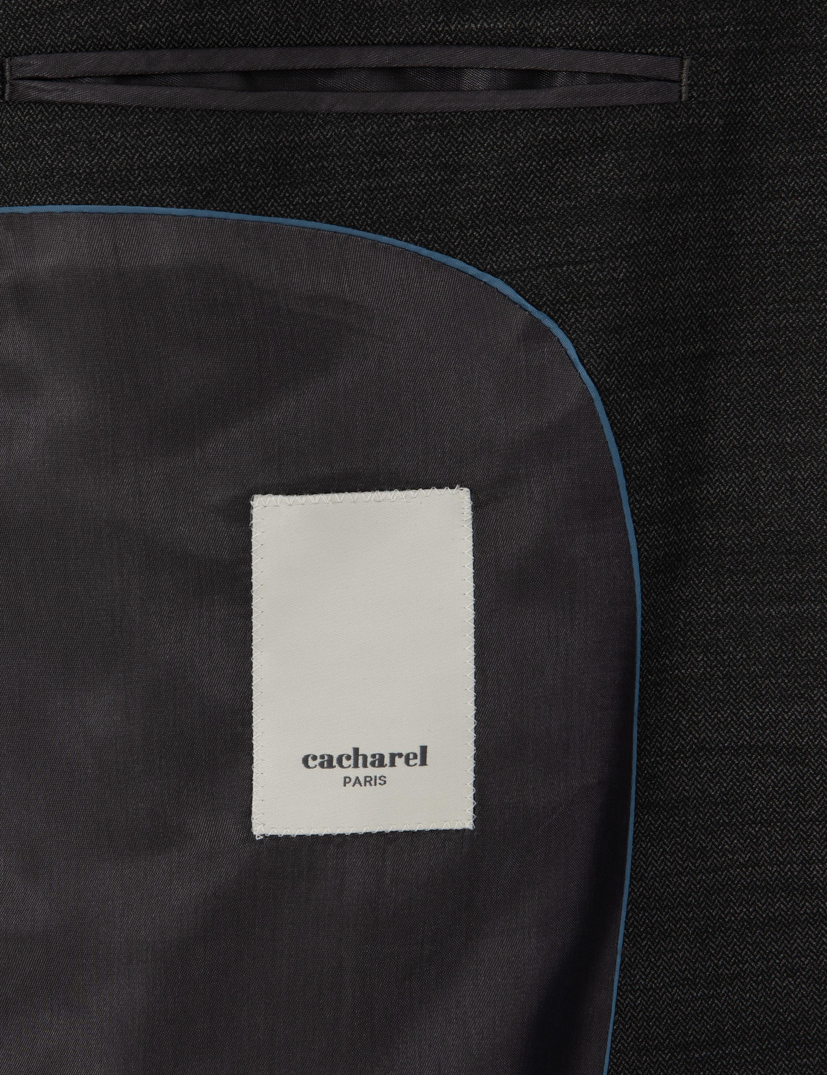 Antrasit Slim Fit  Mikro Desenli Mono Yaka Yün Karışımlı Takım Elbise - 50310980038