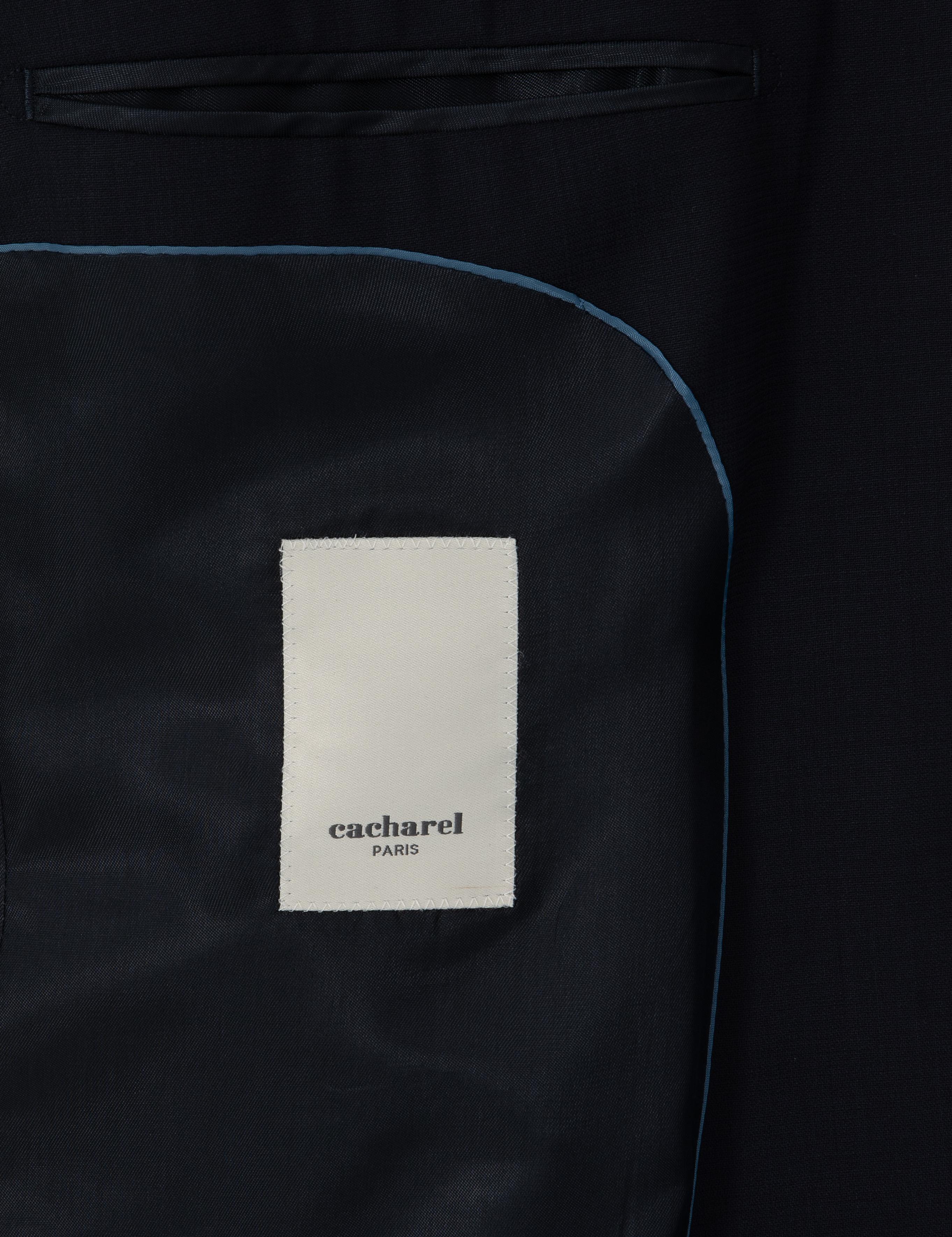 Lacivert Slim Fit Yün Karışımlı Mono Yaka Klasik Takım Elbise - 50306815062