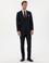 Lacivert Slim Fit Mikro Desenli Mono Yaka Yün Karışımlı Takım Elbise