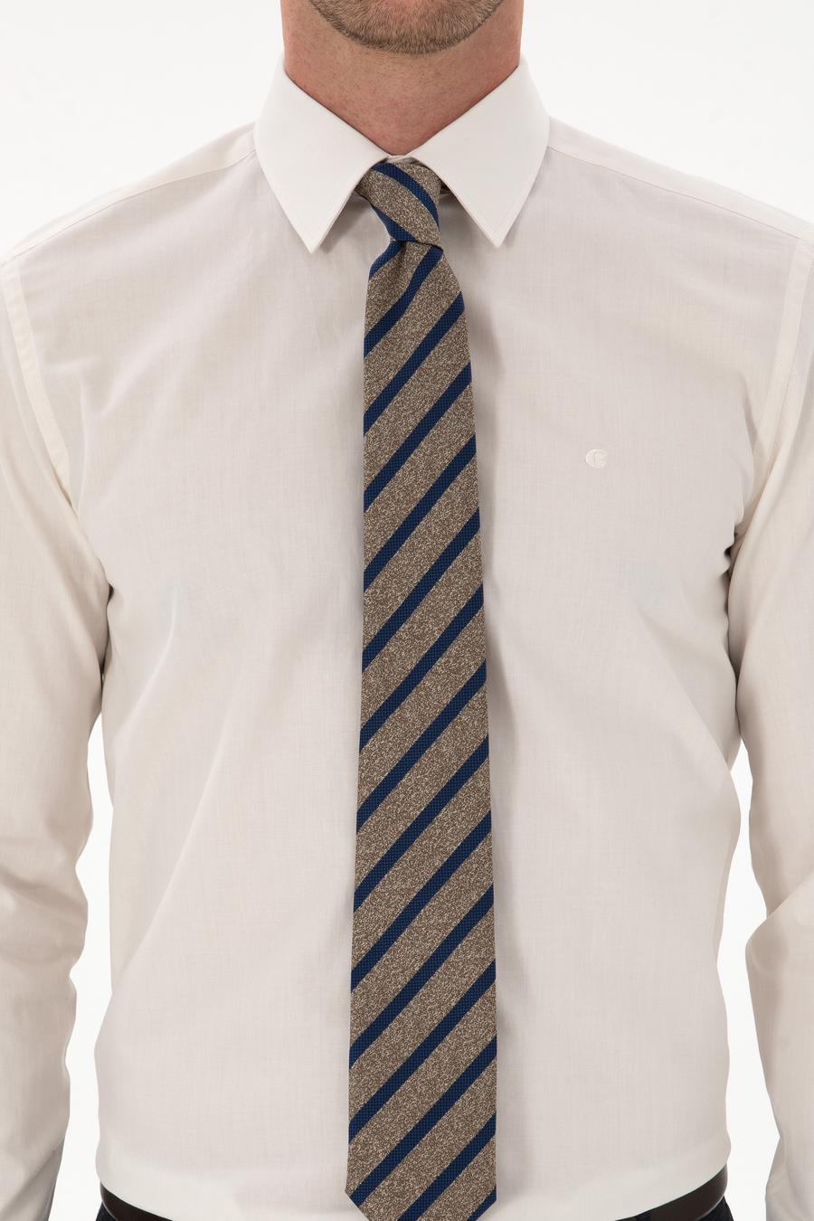 Ekru Slim Fit % 100 Pamuk Gömlek - 50311639004