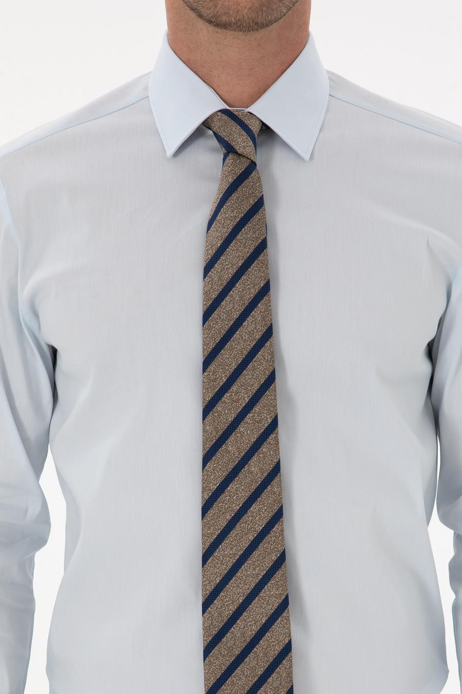 Açık Mavi Slim Fit Pamuk Karışımlı Gömlek - 50314589021