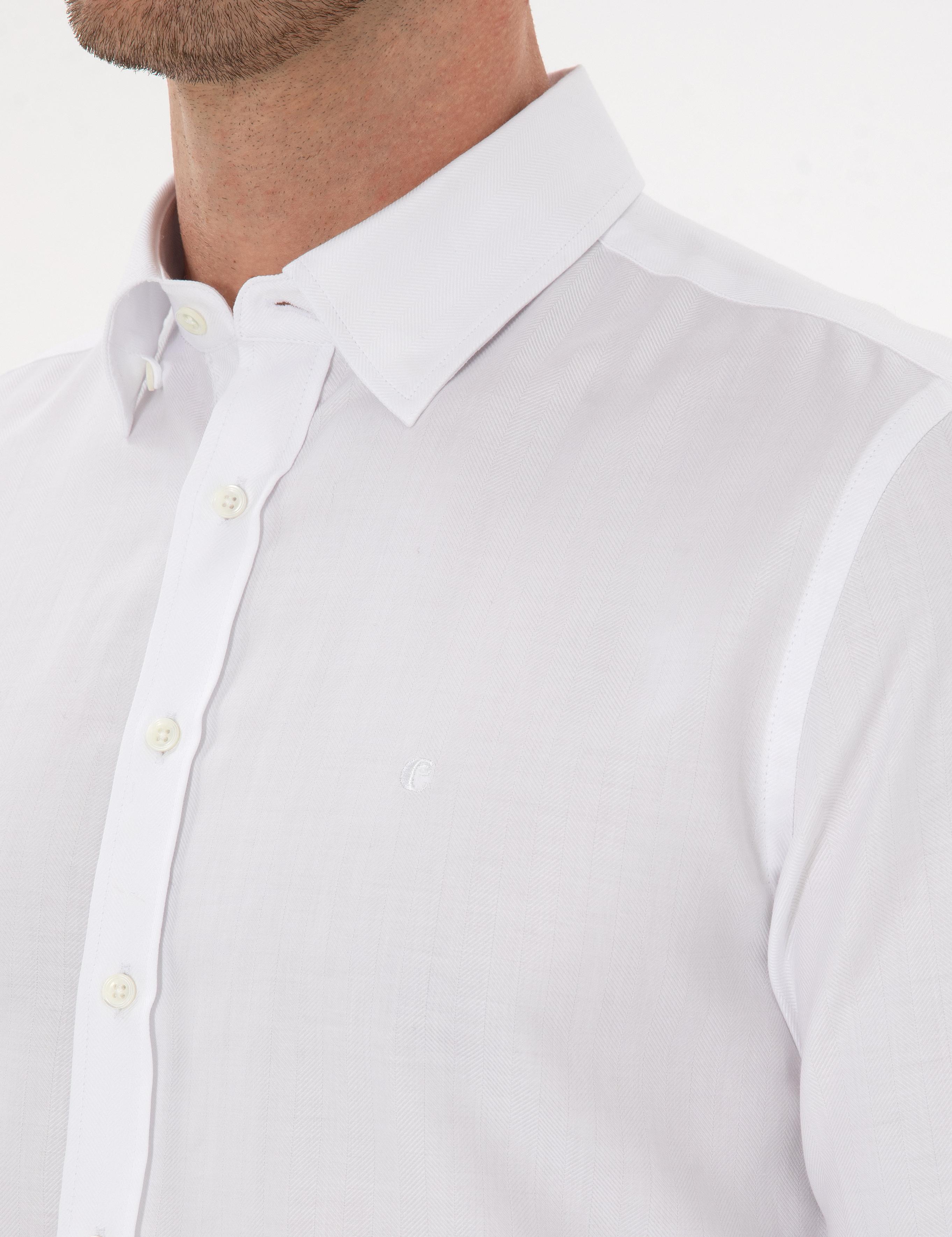 Beyaz Slim Fit % 100 Pamuk Gömlek - 50311626034