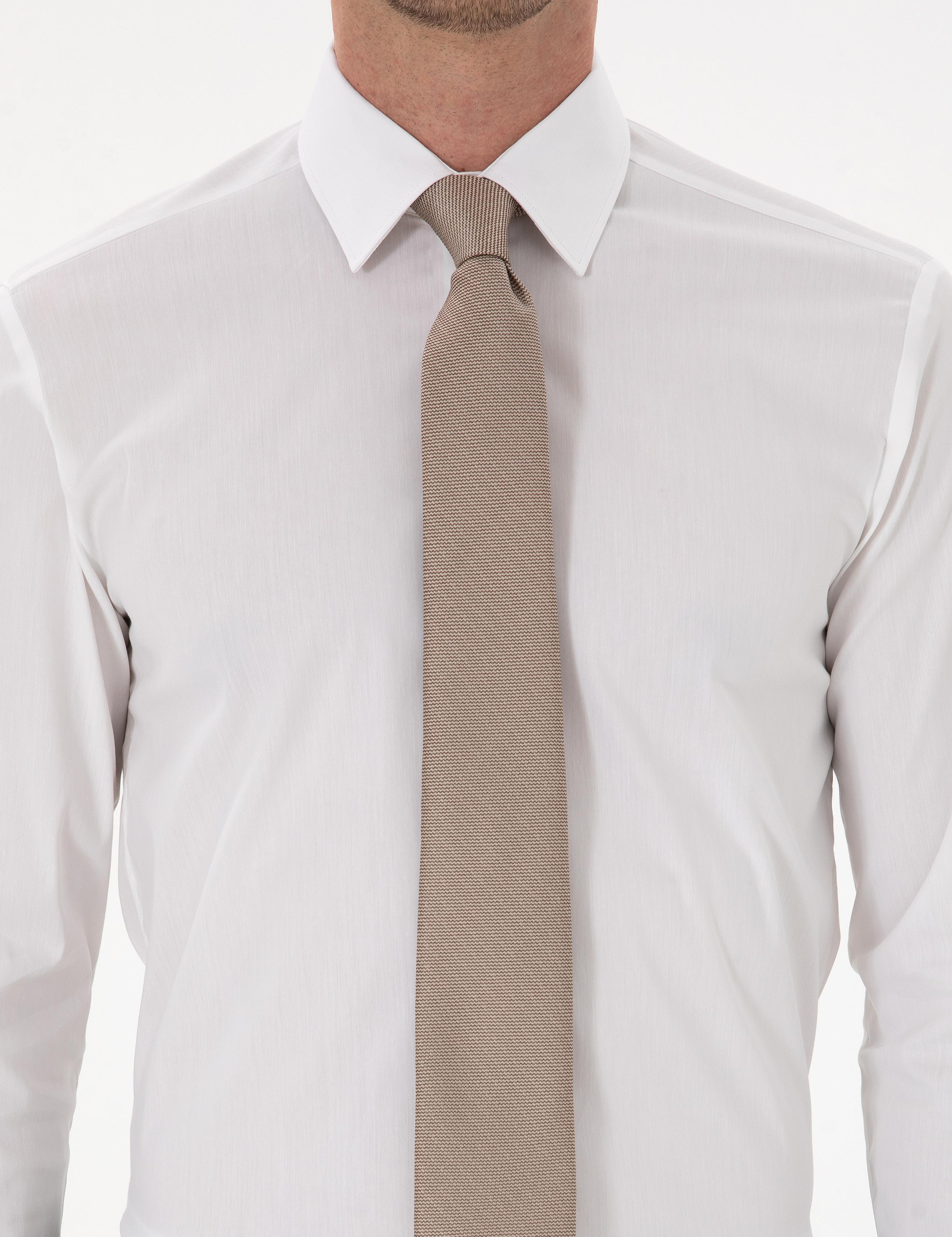 Beyaz Slim Fit Pamuk Karışımlı Gömlek - 50314589004