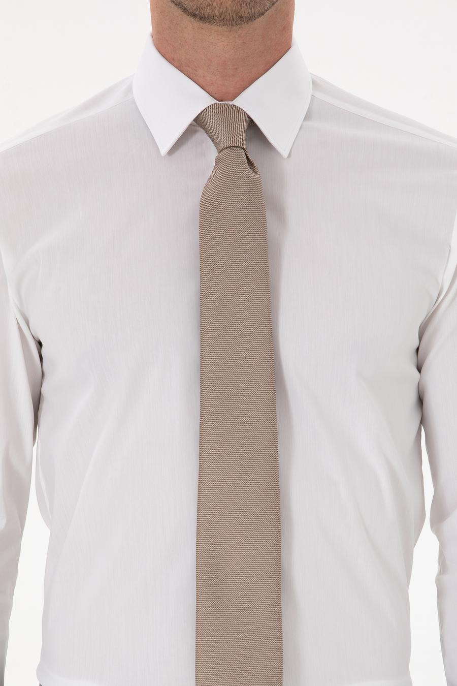 Beyaz Slim Fit Pamuk Karışımlı Gömlek - 50314589004