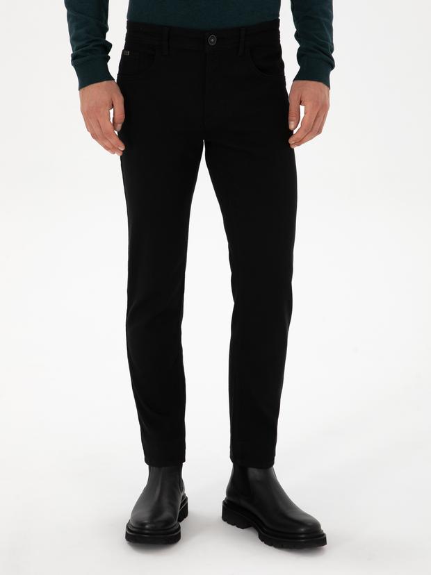 Siyah Slim Fit Pamuk Liyosel Karışımlı Jean Pantolon