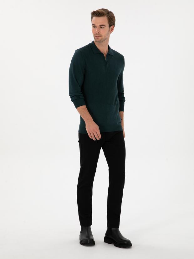 Siyah Slim Fit Pamuk Liyosel Karışımlı Jean Pantolon