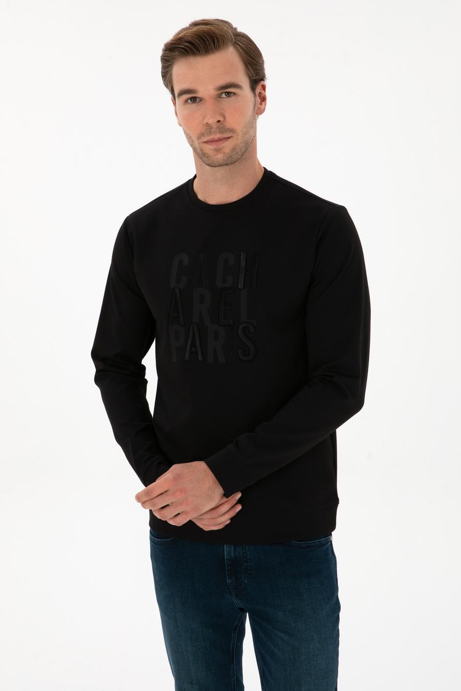 Siyah Regular Fit Bisiklet Yaka Sweatshirt - 50311302006