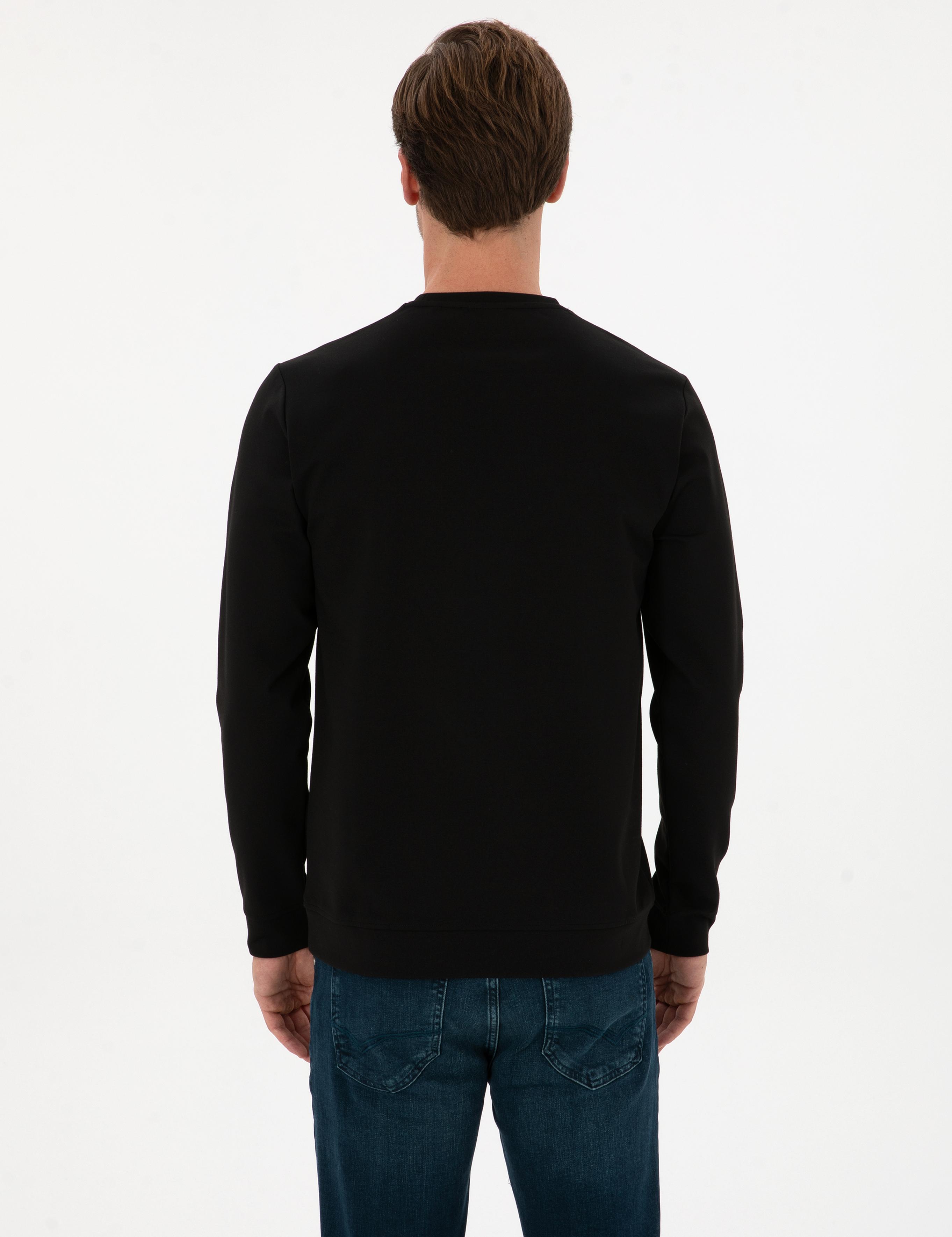 Siyah Regular Fit Bisiklet Yaka Sweatshirt - 50311302006