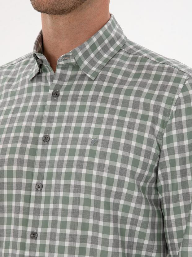 Çağla Slim Fit Kareli %100 Pamuk Gömlek