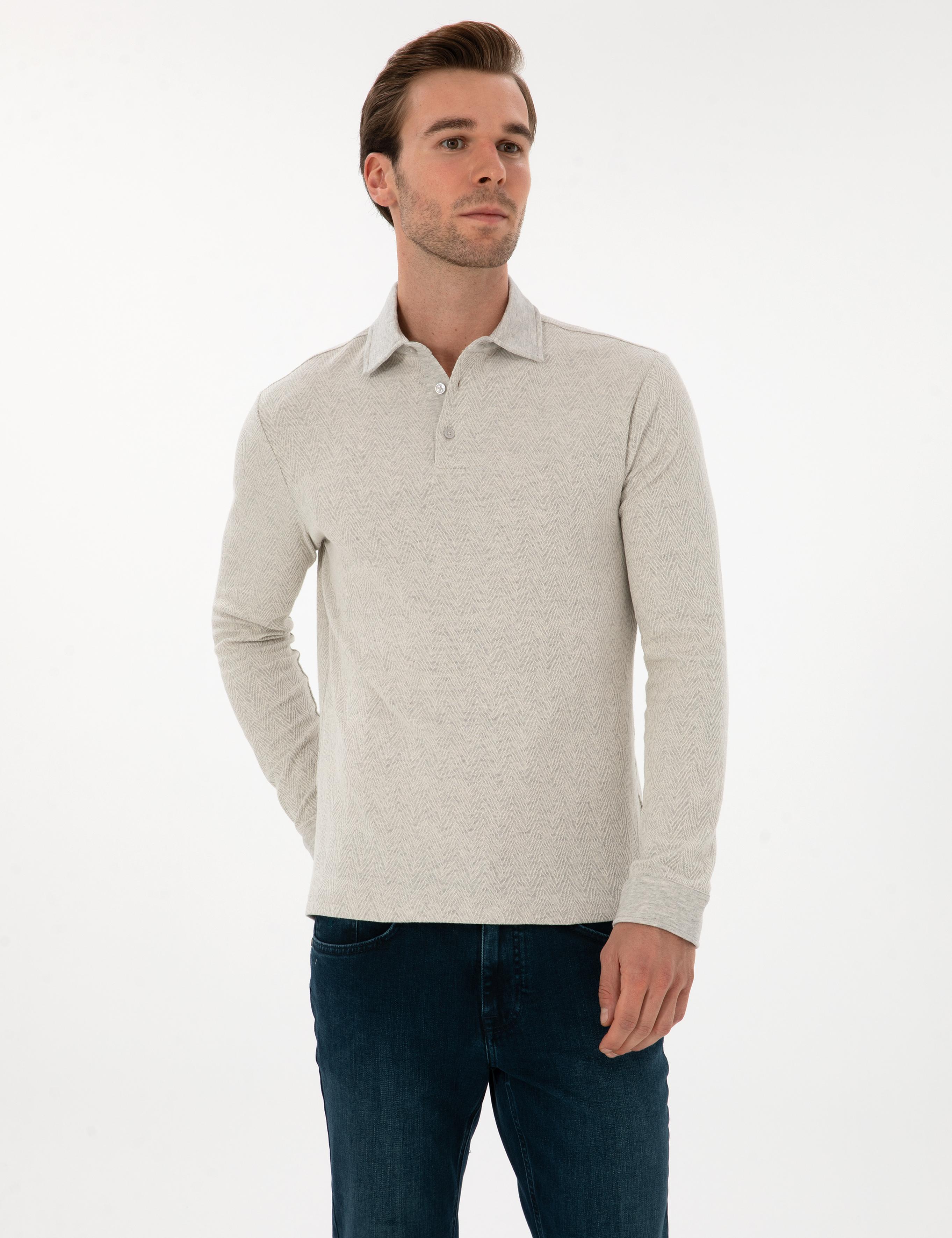 Taş Regular Fit Pamuk Karışımlı Polo Yaka Sweatshirt - 50311374047