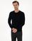 Lacivert Slim Fit Yün Karışımlı Bisiklet Yaka Basic Triko Kazak