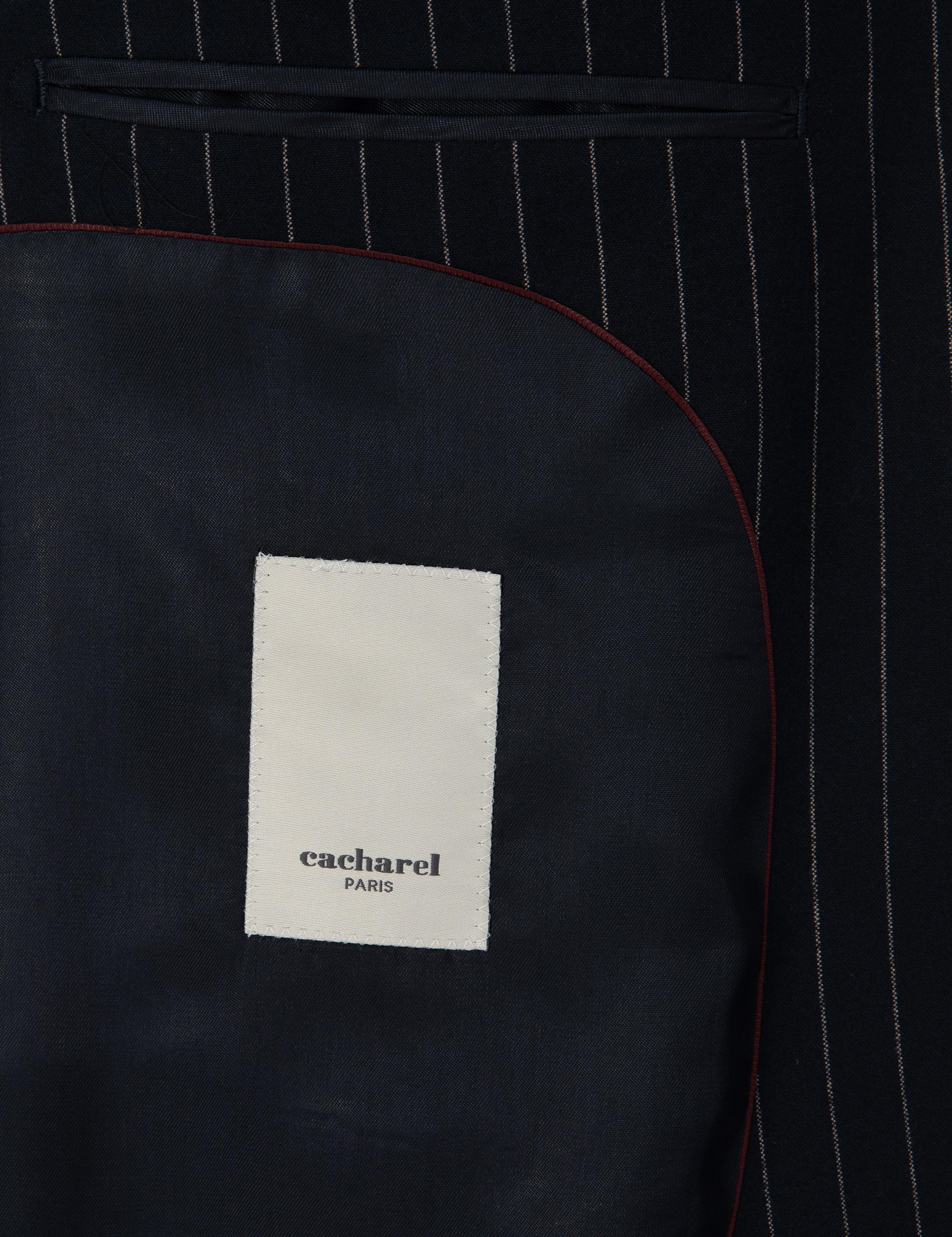 Lacivert Slim Fit Kırlangıç Yaka Çizgili Takım Elbise - 50311017074