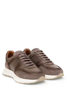 Kahverengi Eva Taban %100 Deri Sneaker Ayakkabı