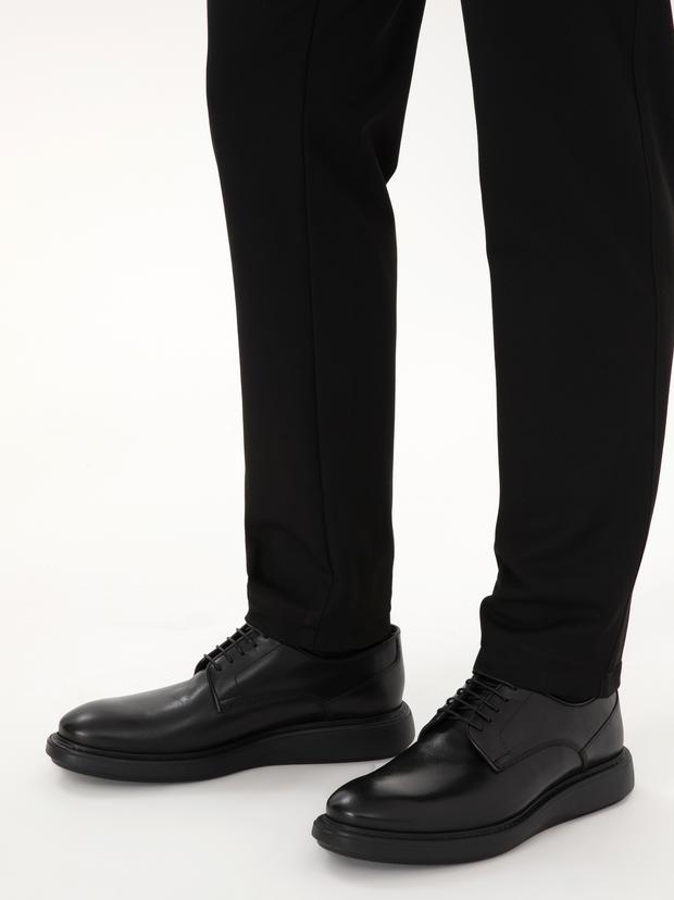 Siyah Eva Taban %100 Deri Smart Casual Ayakkabı