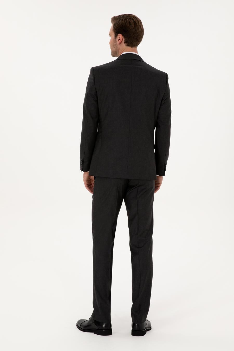 Füme Slim Fit Mikro Desenli Yün Karışımlı Takım Elbise - 50318061023