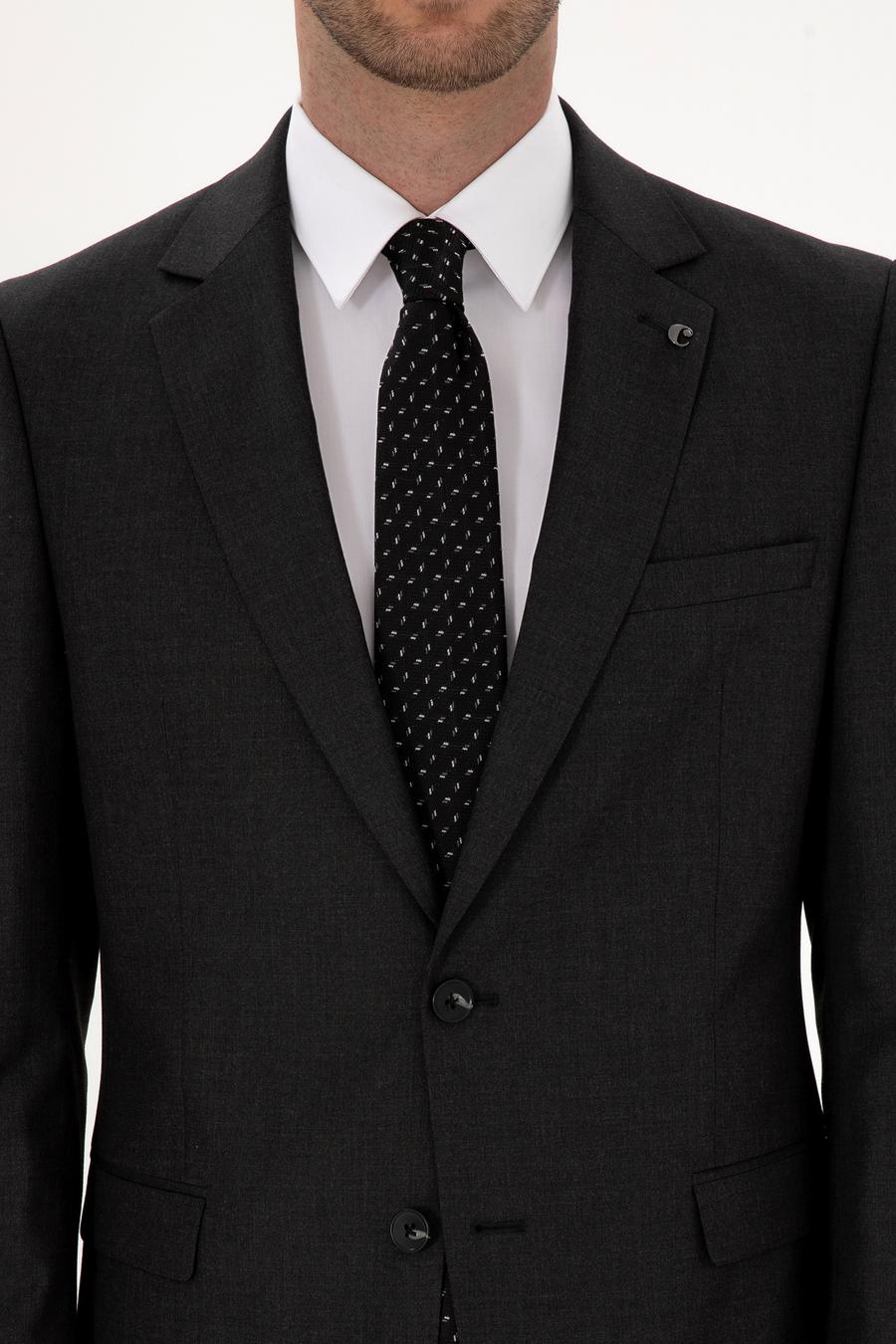 Füme Slim Fit Mikro Desenli Yün Karışımlı Takım Elbise - 50318061023