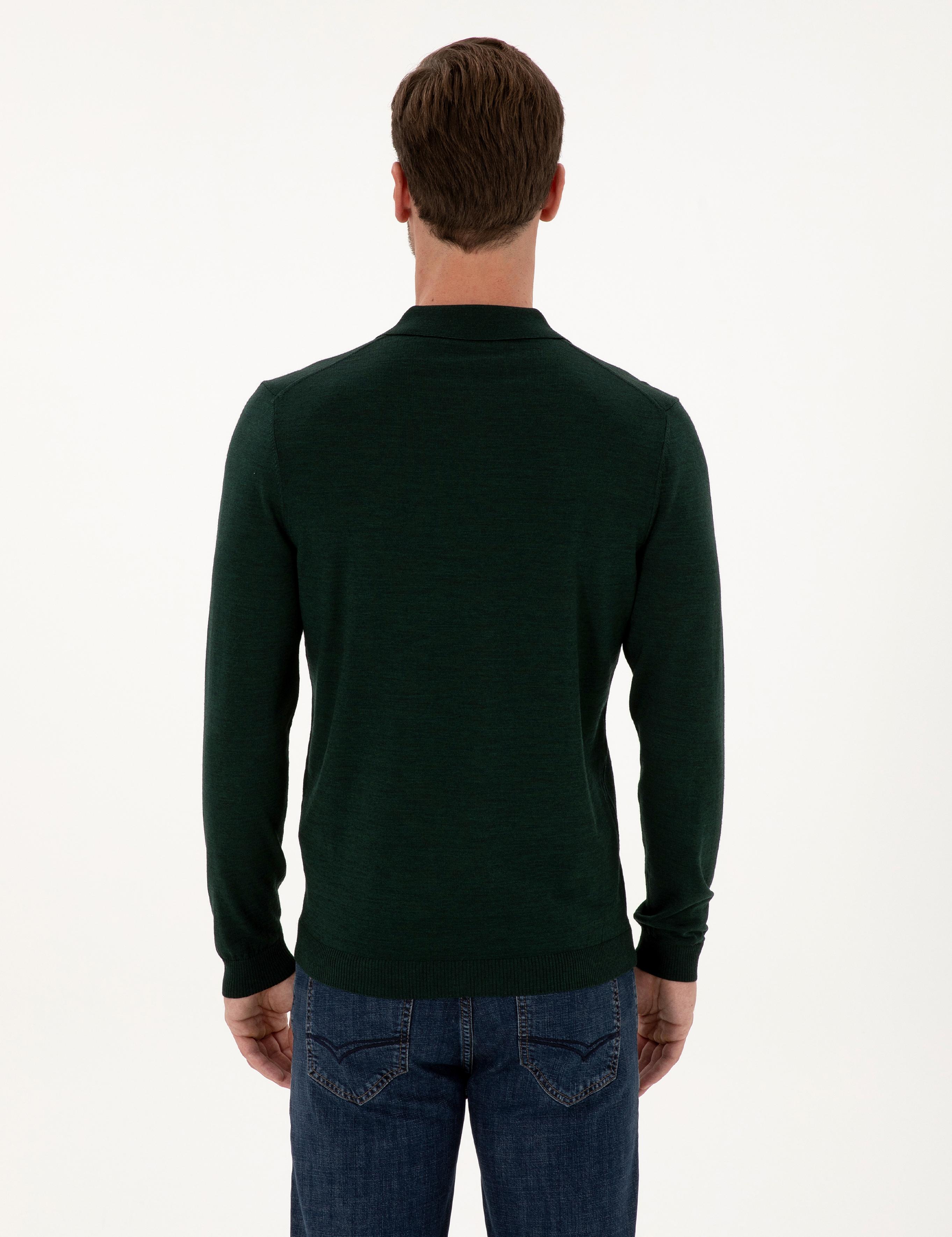 Zümrüt Regular Fit Yün Karışımlı Fermuarlı Polo Yaka Basic Triko Kazak - 50315297018
