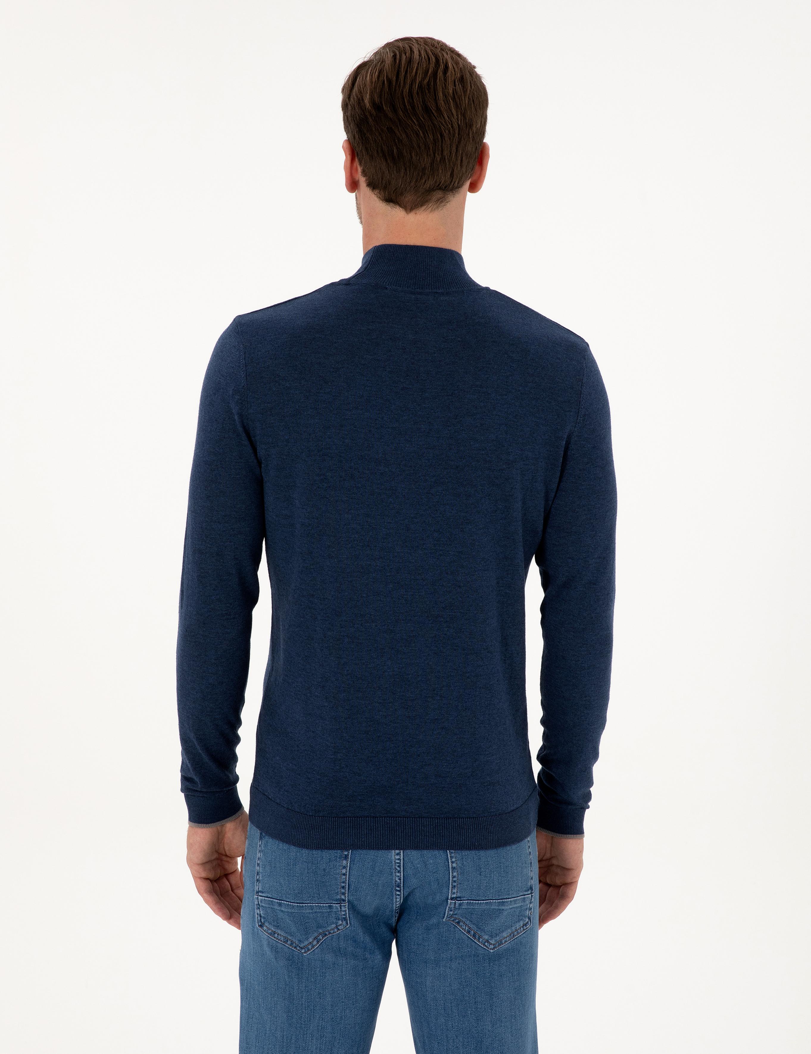 İndigo Slim Fit Pamuk Karışımlı Yarım Balıkçı Yaka Triko Kazak - 50318677019