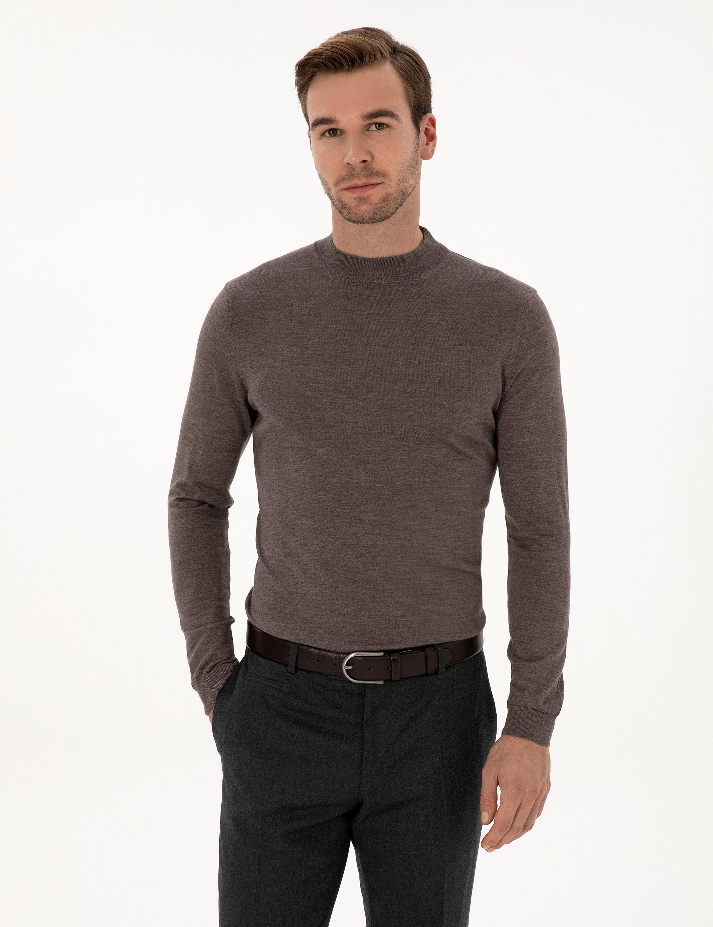 Vizon Slim Fit Kaşmir İpek Karışımlı Çeyrek Balıkçı Yaka Triko Kazak - 50316299012