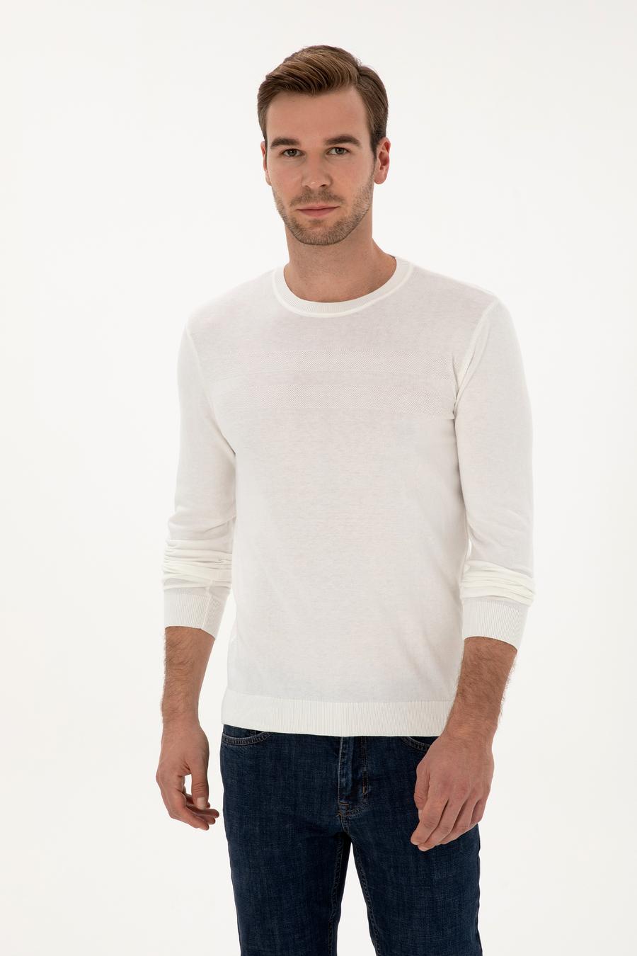 Camel Slim Fit Pamuk Karışımlı Bisiklet Yaka Triko Kazak - 50318982006