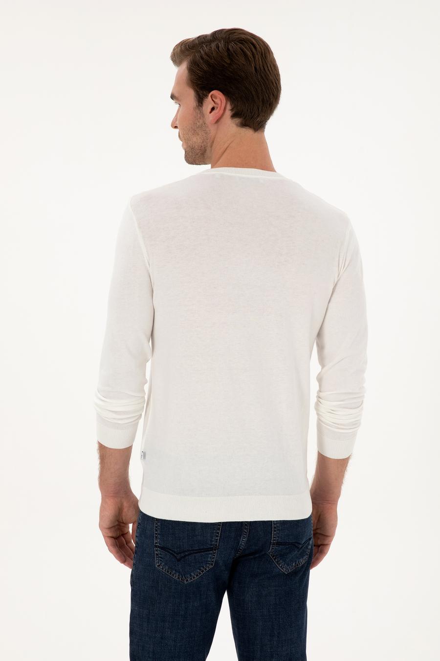 Camel Slim Fit Pamuk Karışımlı Bisiklet Yaka Triko Kazak - 50318982006
